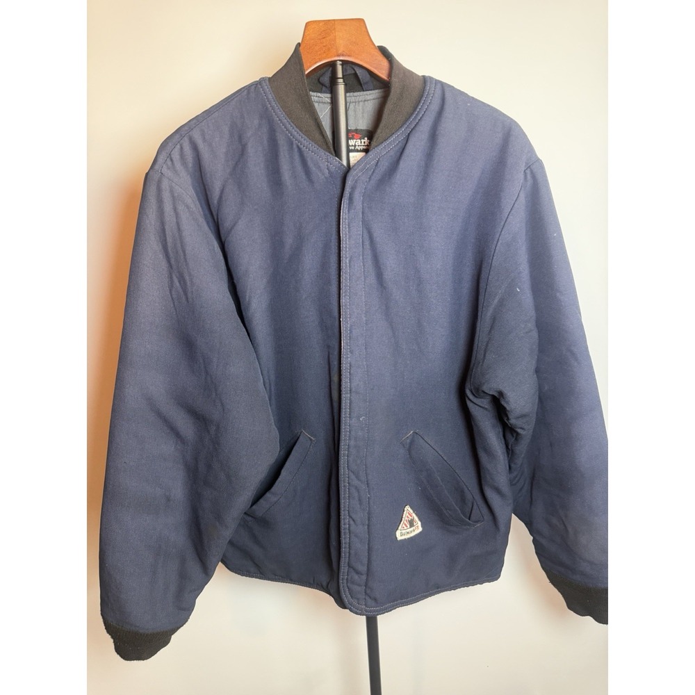 Bulwark FR Size L Navy Blue Flame Resistant Jacket Workwear Oilfield Wear
